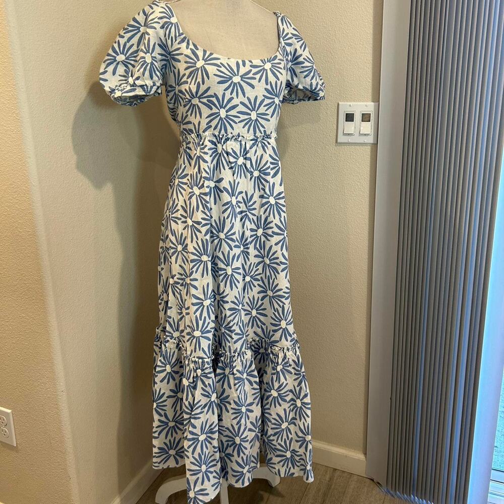Ralph Lauren Kai floral linen midi dress. Size 4